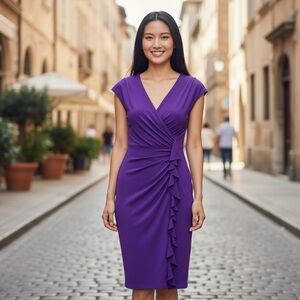 American Living Sz 6 Dress.Beautiful Detailed Design P2P 17” Stretch To 19”L 40”